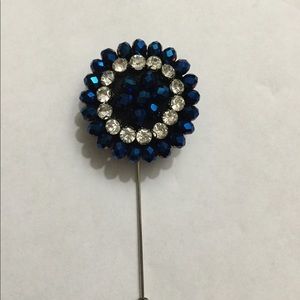 Beaded and rhinestone Lapel/Hat pin 3.5”
